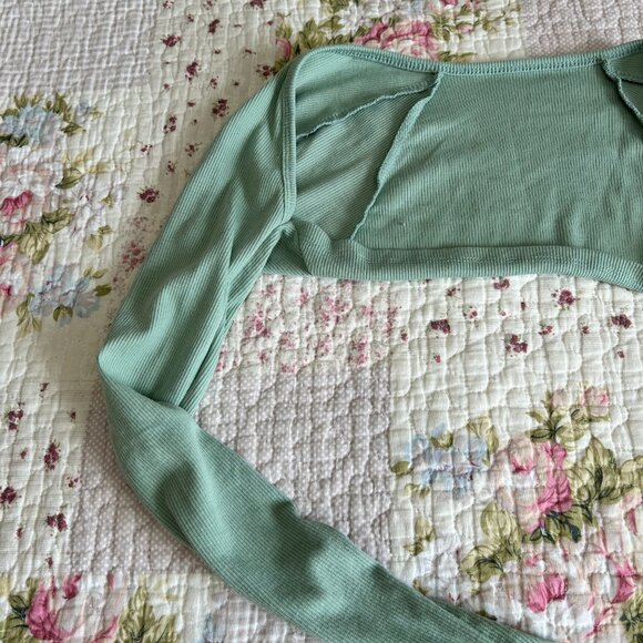 Mint Green Sleeve Cardigan - Picture 2 of 3